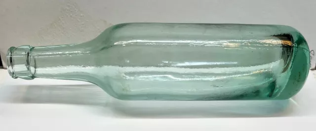 Antique Aqua Green Glass Torpedo Round Bottom Bottle Crown Top Antique Aqua Green Glass Torpedo Round Bottom Bottle Crown Top