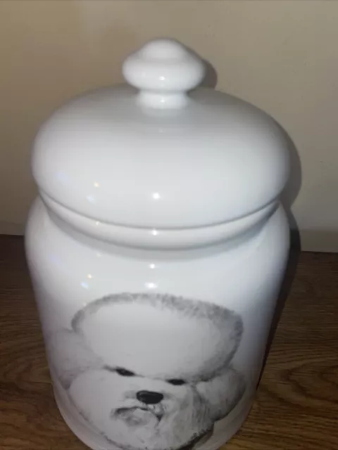 Large Ceramic Poodle Dog Treat Jar 10” 3