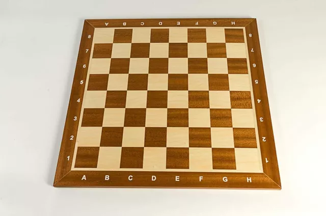 Professional CHESSBOARD 54cm / 21in Flat Clean Inlaid Mahogany & Sycamore 2