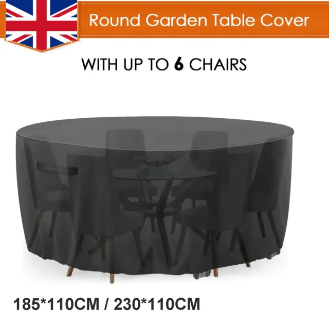 Outdoor Round Garden Furniture Cover Patio Table Chair Waterproof Protect Cover