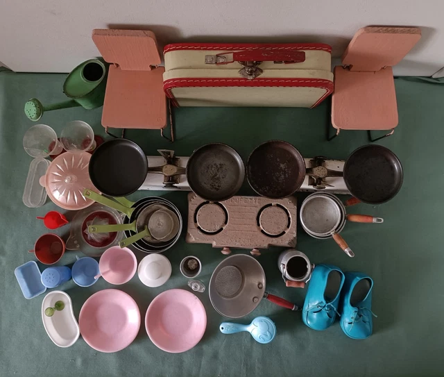 Boîte d'accessoires pour poupée vintage des années 60 : étui floral fait main - France