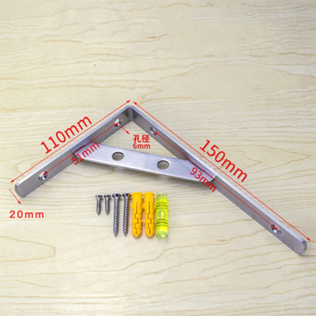 Brackets Wood Triangular Shelf Support Stainless Steel Bracket Thicken 150-300mm
