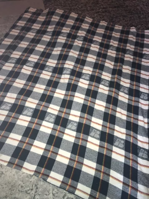 Vintage IBERIA B Airline Crew Cabin Lap Blanket Paduana Spain Plaid Throw