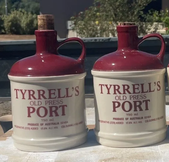tyrrells  port bottles, bottles are empty.