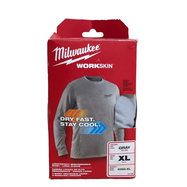 Milwaukee 415G-XL Sz. 3X WORKSKIN Lightweight Work Gray Shirt