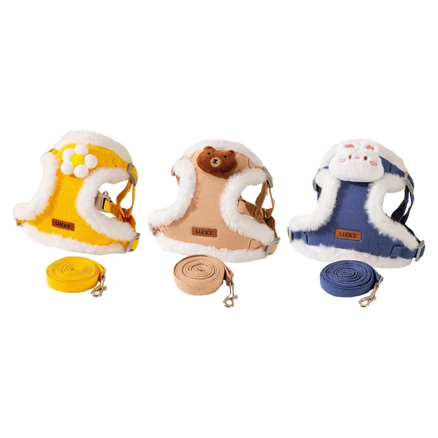 Cat Harness Leash Set, Adjustable Kittens Vest Washable Kitten Walking Vest,