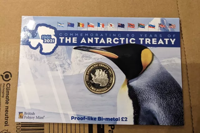 £1 Pobjoy British Antarctic Territory The Antarctic Treaty penguin coin