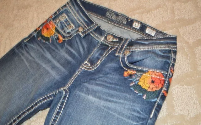 Miss Me Girl's Capri Jeans Size 12 with Beautiful Embroidered Design