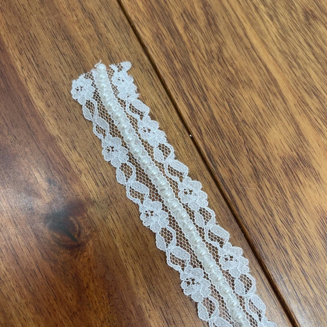 Crafts Sewing Clothing Decoration TrimmingPearl & Lace Cotton Material 10 Yards
