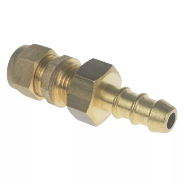 LPG FULHAM NOZZLE & COMPRESSION FITTING CONNECT 8mm COPPER PIPE TO 8mm GAS HOSE