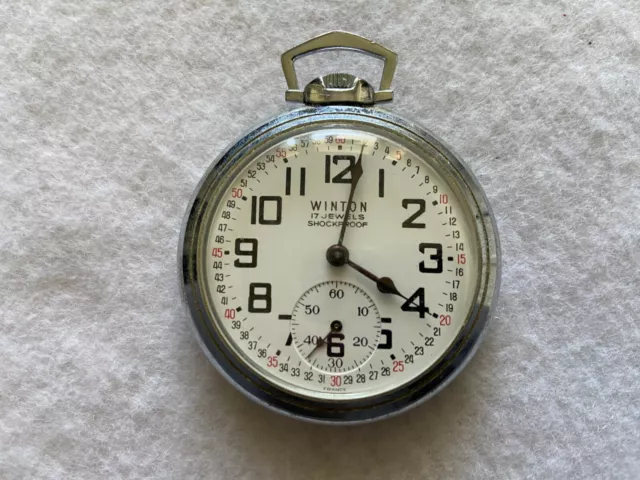 MADE IN FRANCE Winton 17 Jewels Mechanical Wind Up Vintage Pocket Watch ...