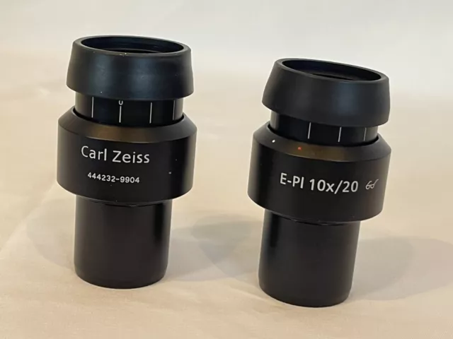 pair of Zeiss Microscope E-Pl 10x/20 444232-9904 Focusing Eyepieces