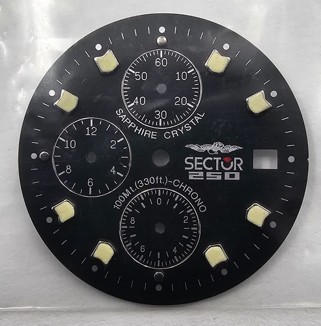 Cadran De Montre Vintage Sector 255 Chronographe (Esfera 5215326060) - NOS Sans étiquette