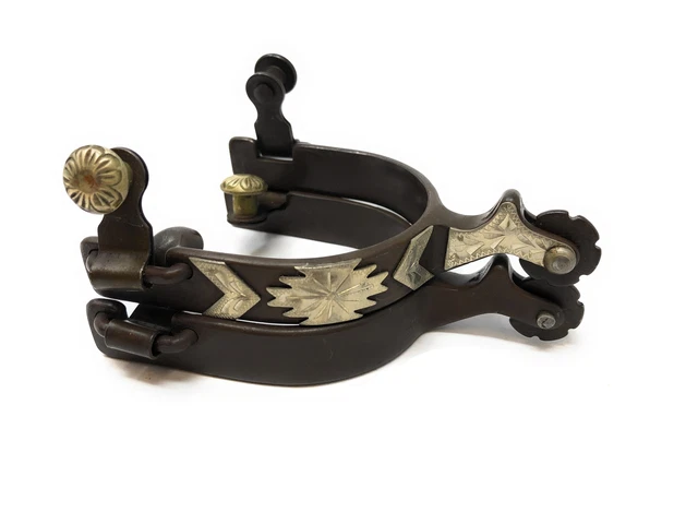 Antique Brown Southwest Engraved Spurs - Mens
