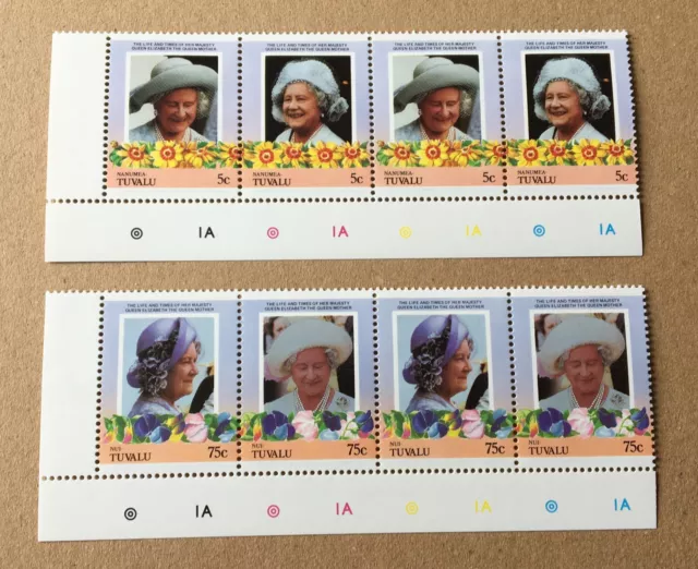 Tuvalu 1985/86 - 8 mint stamps Queen Mother / 02