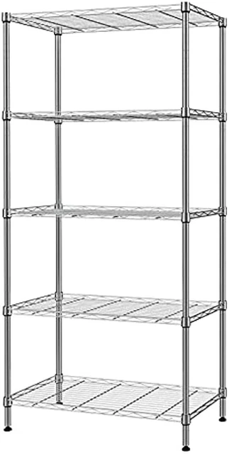 SINGAYE 5 Tier Adjustable Storage Shelf Metal Storage Rack Wire Shelving Unit S