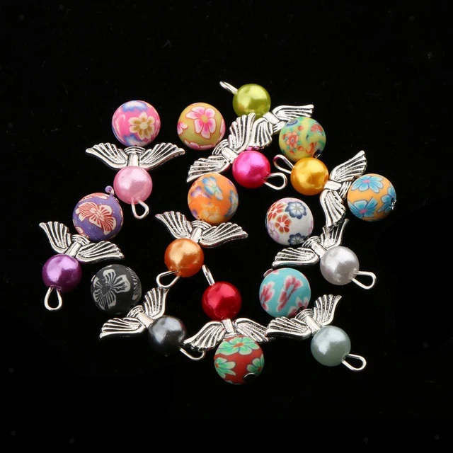 20 Stück Mixed Angel Wing Charms Perle Anhänger DIY Schmuck 3