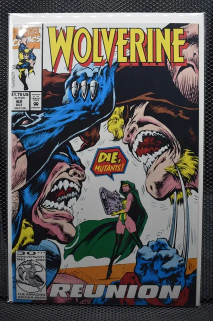 Wolverine #62 Direct Marvel Comics 1992 Logan X-Men Sabretooth Jubilee 9.6
