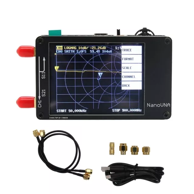 NanoVNA HF VHF UHF UV VNA Vector Network Analyzer Antenna Analyzer + LCD Battery