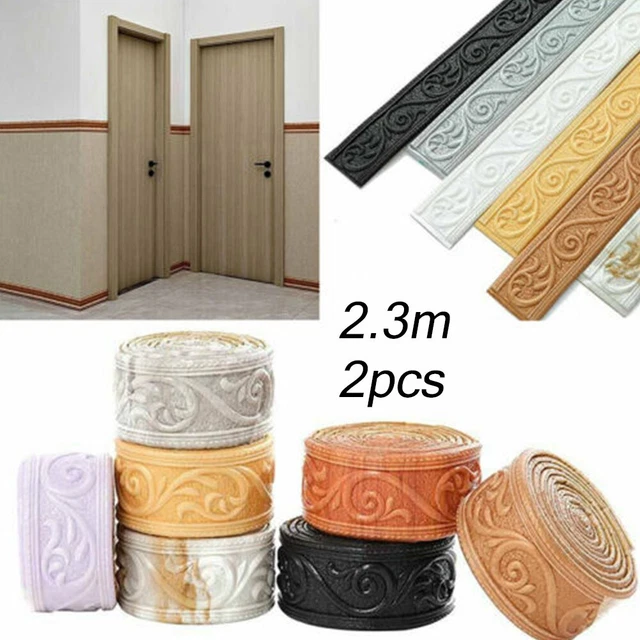2 X PVC 3D autoadhesivo línea de borde de pared borde borde decoración del hogar pegatinas hogar