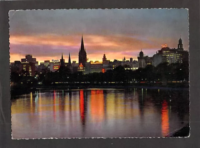 C4362 Australia V Melbourne Yarra River at night JECO Kruger postcard