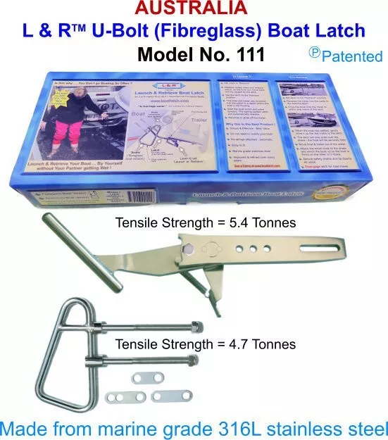 L&R Boat Latch Kit for Fibreglass up to 6.5m Launch Retrieve Trailer Catch Buddy