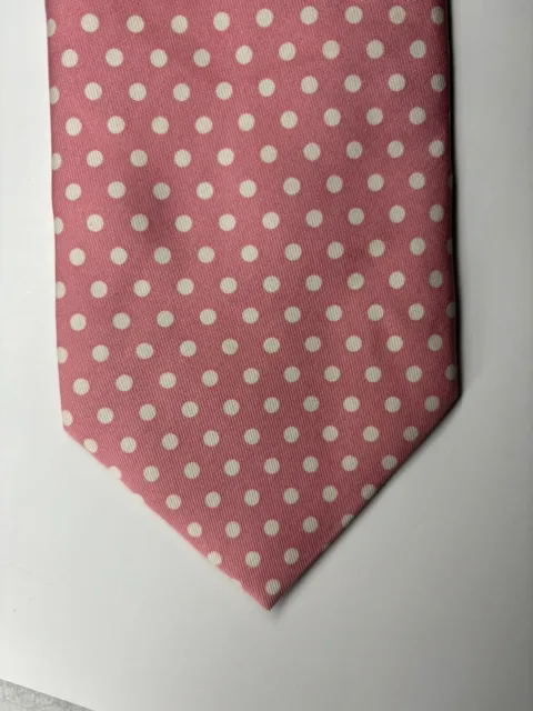 VINEYARD VINES Marthas Vinyard Pink Polka Dots 100% Silk Designer Tie Valentines