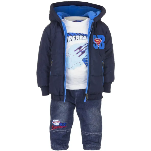 Abbigliamento bambino neonato completo invernale giubbino jeans bimbo 6 12 18 24 3