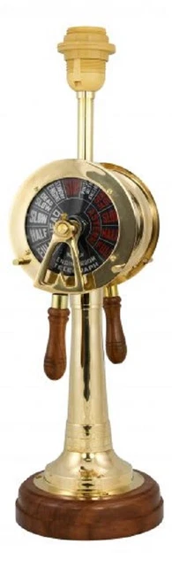 Maritime Tischlampe, Maschinentelegraf Lampe, Große Schirmlampe, Leuchte 59 cm 2
