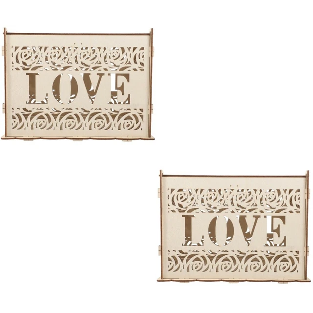2x cassetta dei soldi in legno cavo compleanno matrimonio scatola di accesso carte