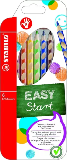 STABILO Dreikant Buntstifte EASYcolors 6er Etui für Rechtshänder