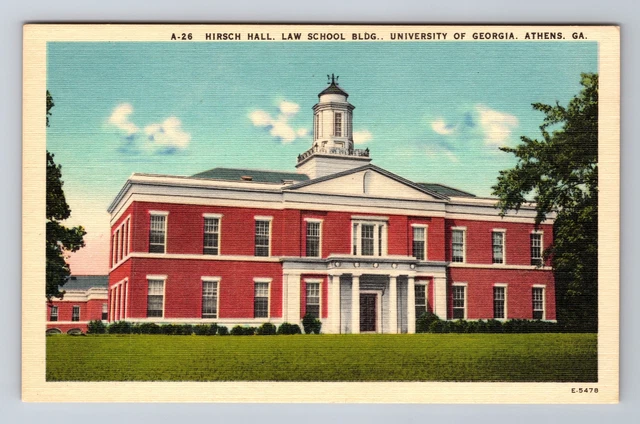 Athens GA-Georgia, Hirsch Hall, Law School Building, Antique, Vintage Postcard