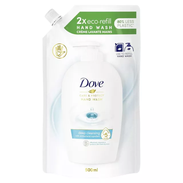 Dove Care E Protect Ricarica Sapone Liquido Mani Con Antibatterico 500Ml