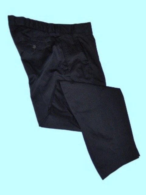 LANDS END Black Pleated School Uniforms Pants Boys 8 Husky INSEAM 22" NEW