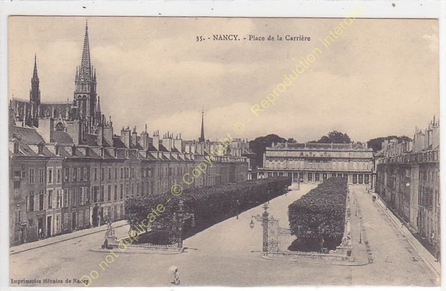 CPA 54000 NANCY Place de la Carrière Edit PRINTING REUNITED ca1915