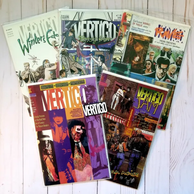 Vertigo DC Winter's Edge Preview Rave Jam Comic Lot Gaiman Morrison Ennis +Badge