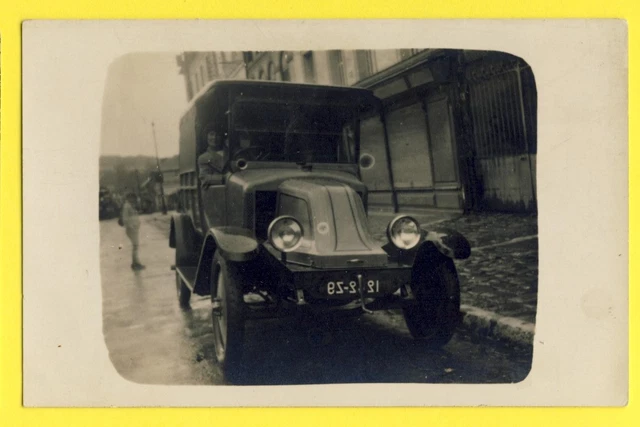 cpa Carte Postale Photo vers 1900 VOITURE AUTOMOBILE FOURGONNETTE à Identifier