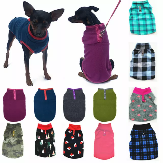 Pet Dog Cat Warm Fleece Vest Clothes Coat Puppy T Shirt Sweater Winter Apparel