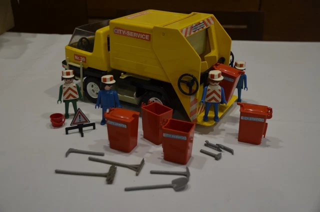 PLAYMOBIL, ANCIEN CAMION poubelle, Garbage Truck, 3470, 1978, Geobra