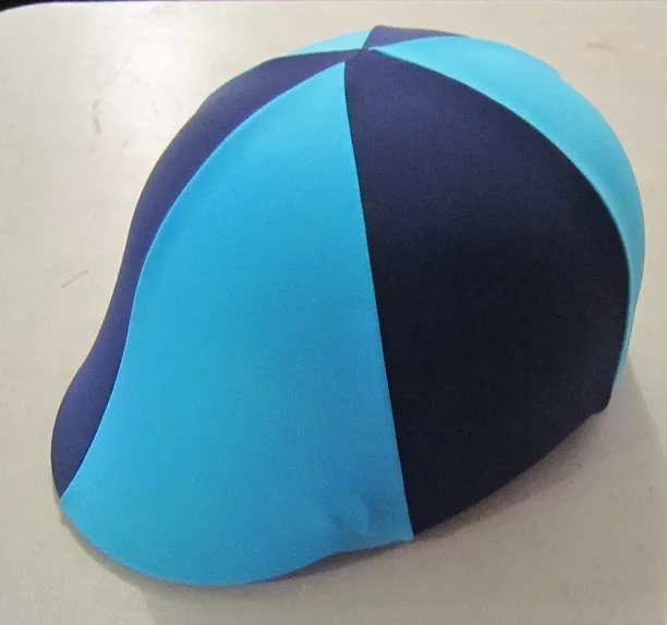 Horse Helmet Cover ALL AUSTRALIAN MADE Sky blue & Navy Any size you need