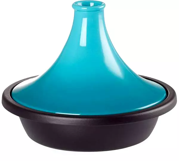 Le Creuset Gusseisen und Steinzeug Tagine - 27 cm blaugrün (neu)