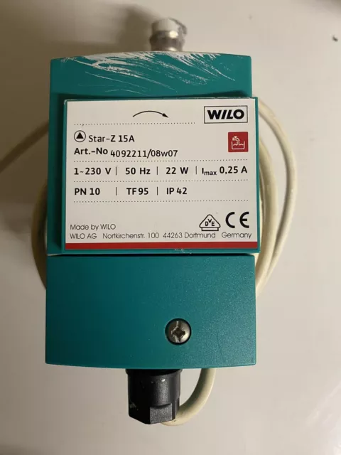 Wilo Star Z 15 A Zirkulationspumpe 85 / 140 mm 230 Volt