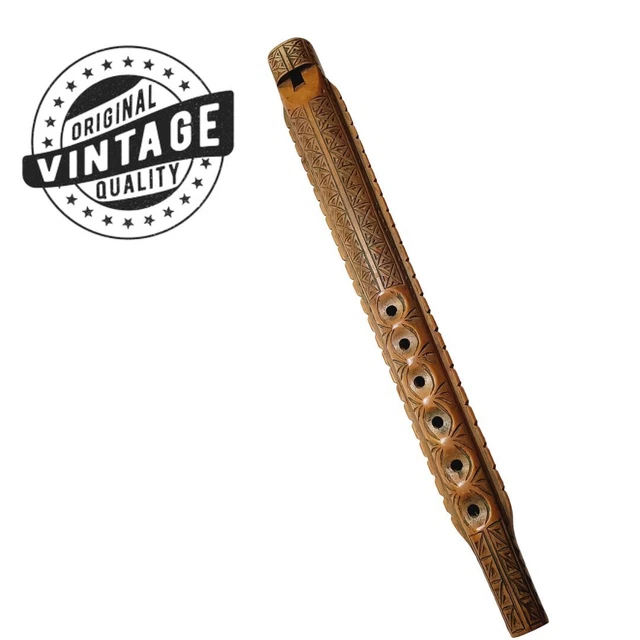 Vintage 1960s Yugoslavia Hand-Carved Wooden Frula GUC