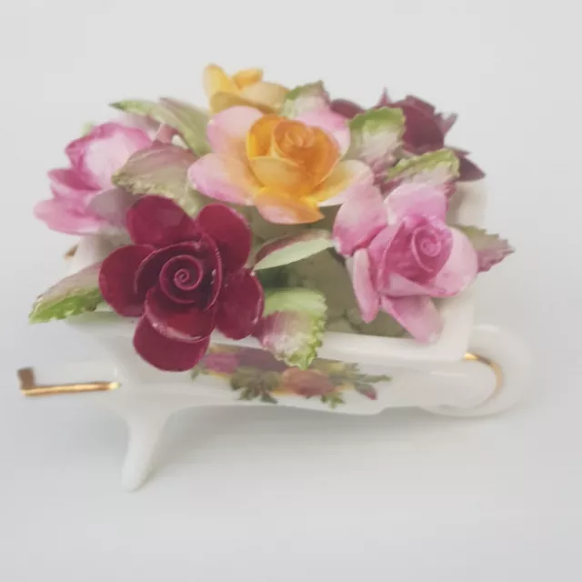 ROYAL ALBERT  "Old Country Roses"  Wheelbarrow of Applied Roses    Stunning