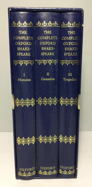 The Complete Oxford Shakespeare 3x Book Box Set Stanley Wells & Gary Taylor 1990