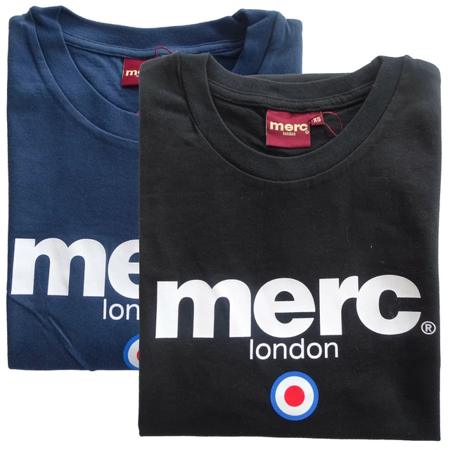 T SHIRT MAGLIA MANICHE Corte MERC London 100 Cotone Uomo Men Blu
