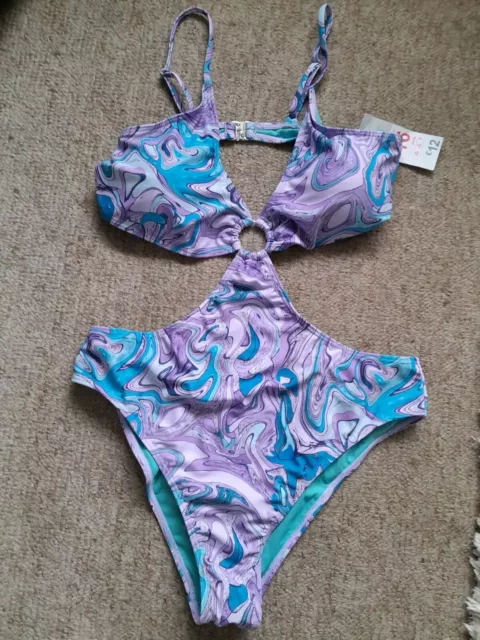 Size 16 Swimsuit  Lilac And Blue New With Tags