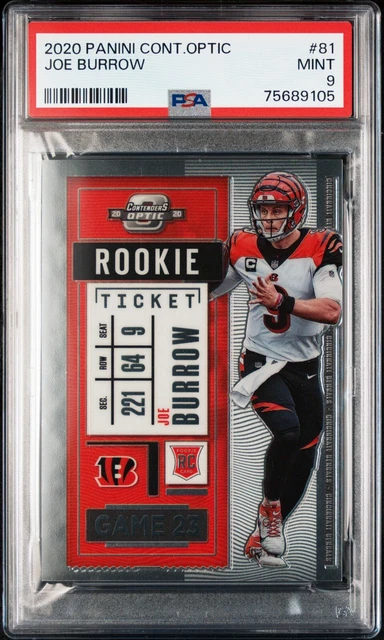 Joe Burrow 2020 Panini Contenders Optic #81 Rookie Ticket RC PSA 9 Bengals