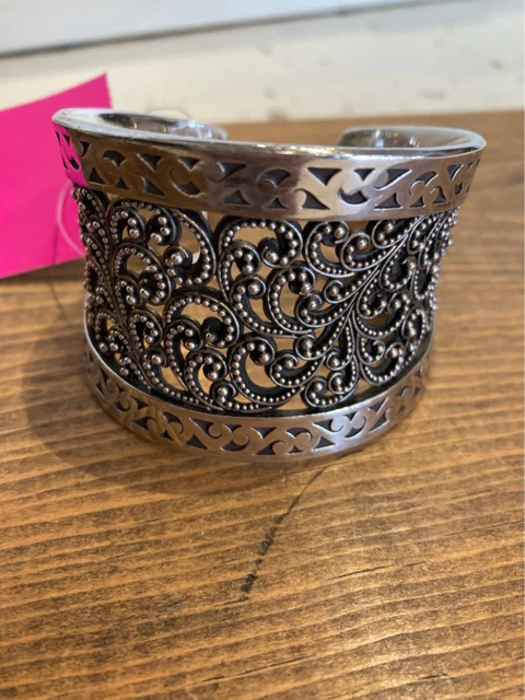 Lois Hill Sterling Silver Cuff Filigree Bracelet, Stamped Lois Hill Sterling Silver Cuff Filigree Bracelet, Stamped