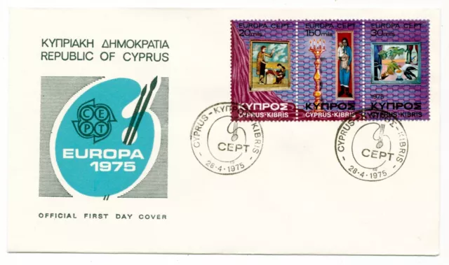 Zypern 1975 FDC Europa CEPT Kunst Michel Nr. 426-28